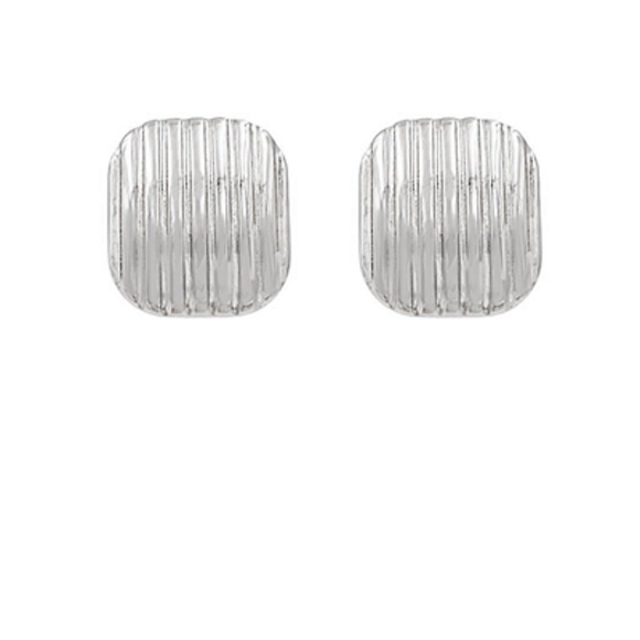 Stripe Textured Square Earrings - Picture 2 of 2